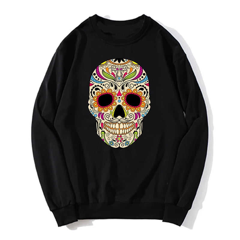 Mexican Sugar Skull Hoodie | Colorful Oversized Unisex Sweatshirt Hoodies & Sweatshirts - The Eezee Shop