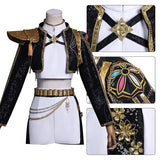 Rumi, Zoey & Mira Cosplay Costume with Wig | Black & Gold Stage Outfit Cosplay Costumes - The Eezee Shop