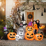 8ft Pumpkin Black Cat Tombstone Inflatable | LED Yard Decor Outdoor Halloween Decorations - The Eezee Shop