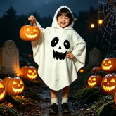 Kids Halloween Ghost Hooded Cape Costume, Cute Funny Cloak Poncho for Boys & Girls Breathable Role Play Dress-Up Outfit Lifestyle - The Eezee Shop
