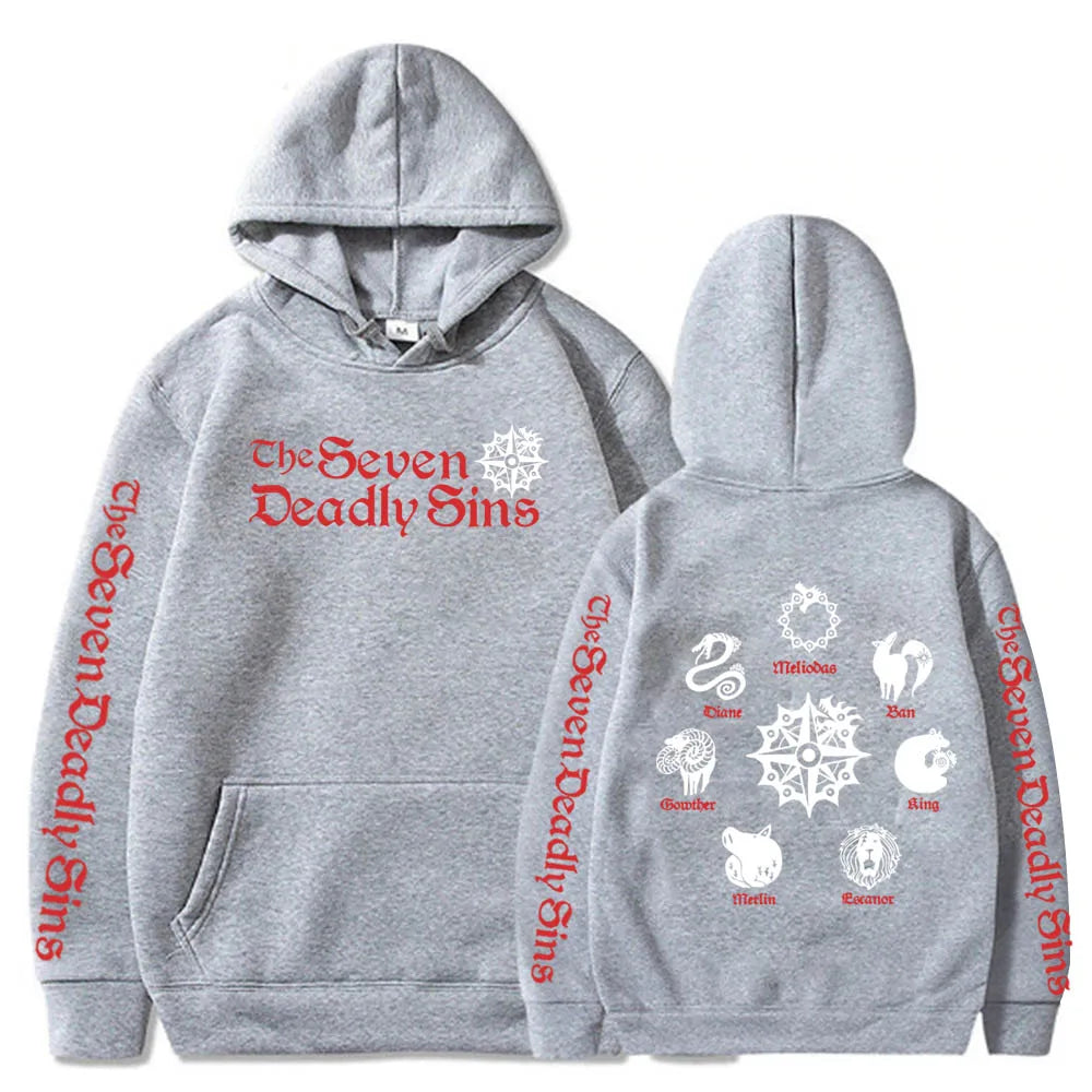 Anime The Seven Deadly Sins Meliodas Elizabeth Diane Ban King Gowther Merlin Escanor Logo Hoodies Harajuku Unisex Sweatshirt Hoodies Series - The Eezee Shop
