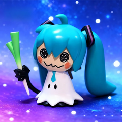 Hatsune Miku Pikachu Crossover Q Version Anime Figure Green Onion PVC Collectible Statue | TheEezeeShop Anime Figure - The Eezee Shop