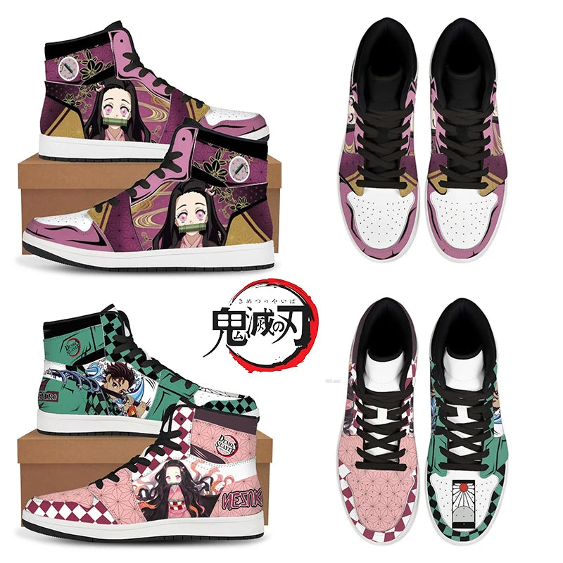 Tanjiro & Nezuko Basketball Sneakers | Demon Slayer Unisex Shoes Sneakers - The Eezee Shop