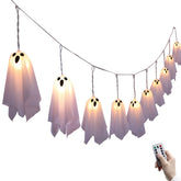Solar Hanging Ghost Lights | 10-Pack Outdoor Halloween Decor Halloween Lights - The Eezee Shop