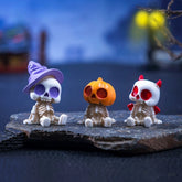 Mini Halloween Skeleton & Pumpkin Figurines | 10-Pack Resin Set Halloween Figurines - The Eezee Shop