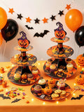 Halloween Evil Pumpkin Tiered Cake Stand | Party Dessert Tower Party Supplies - The Eezee Shop