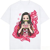 Demon Slayer Nezuko Kamado Pure Cotton T-shirt Anime Tshirts - The Eezee Shop