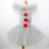 Girls Pennywise Tutu Dress Costume | Kids Clown Cosplay Set Halloween Costumes - The Eezee Shop