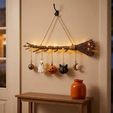 LED Witch Broom Wall Decor | Glowing Halloween Wall Art Halloween Decorations - The Eezee Shop