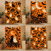 Black Cat Halloween Flannel Throw | Ultra-Soft Plush Blanket Throw Blankets - The Eezee Shop