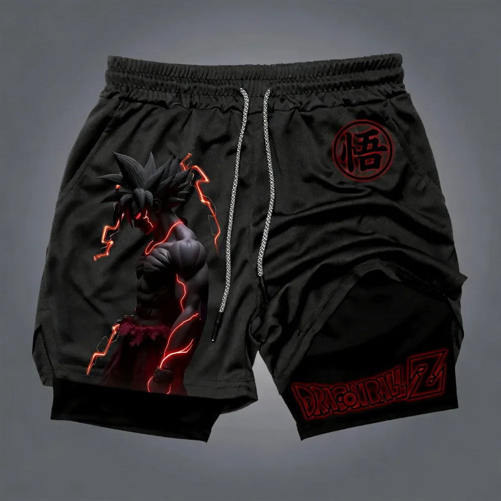 Dragon Ball Goku Unisex Harajuku Anime Printed 2026 Summer New Product Loose Sports Breathable Quick Drying Double Layer Shorts Performance shorts - The Eezee Shop