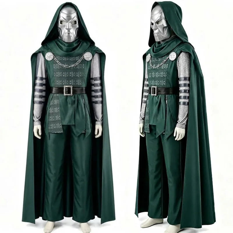 Dr. Doom Costume Jumpsuit with Mask & Green Cape | Full Set Cosplay Costumes - The Eezee Shop