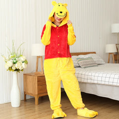 Winnie Bear Onesies Cartoon Animal Onesie Women Men Girls Boys Pajamas Halloween Funny Party Suits Winter Home Overall Costumes