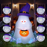 5ft Witch Ghost Inflatable with Projector Face & Music Outdoor Halloween Decorations - The Eezee Shop