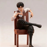 19cm Anime Attack on Titan Figures Levi Ackerman Figure Sitting Other - The Eezee Shop