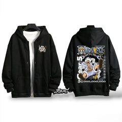 Monkey D. Luffy Gear 5 Zip-Up Hoodie — One Piece Anime Sweatshirt Jacket for Men & Women Streetwear