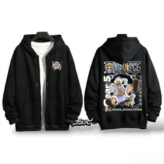 Monkey D. Luffy Gear 5 Zip-Up Hoodie — One Piece Anime Sweatshirt Jacket for Men & Women Streetwear
