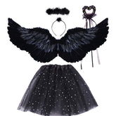 Black Devil Angel Wings Costume Set | Gothic Halloween Wings Cosplay Accessories - The Eezee Shop