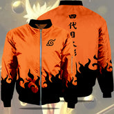 Naruto Fourth Hokage Bomber Jacket | Minato Konoha Flame Print Jackets - The Eezee Shop