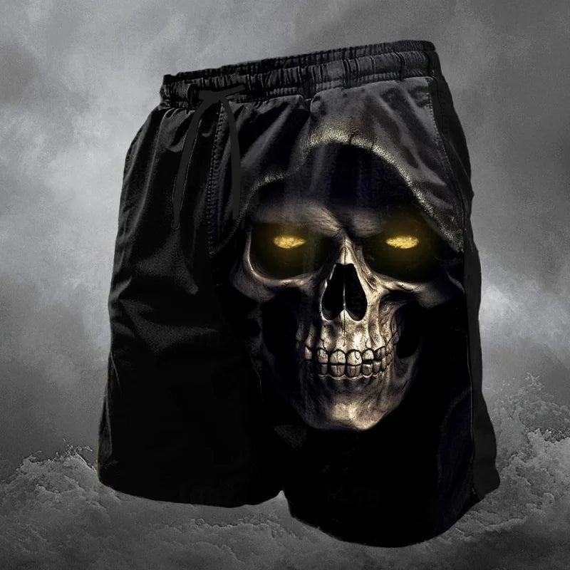 3D Skeleton Print Board Shorts | Men's Summer Beach Shorts Shorts - The Eezee Shop