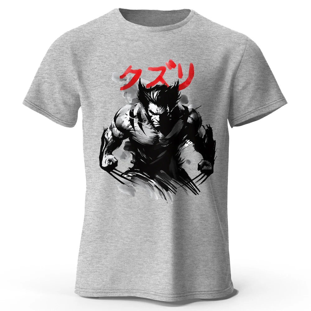 Wolverine Ink Wash Art T-Shirt | Oversized 100% Cotton Tee Graphic Tees - The Eezee Shop