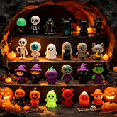 Mini Halloween Pumpkin Resin Statues | 24-Piece Witch & Devil Set Halloween Figurines - The Eezee Shop