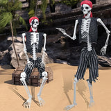 Life-Size Realistic Human Skeleton | Pirate Party Halloween Prop Outdoor Halloween Decorations - The Eezee Shop