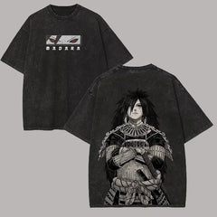 Madara Uchiha Acid Wash Sharingan Back Print Tee Naruto Anime Streetwear for Men & Women Anime Tshirts - The Eezee Shop