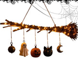 LED Witch Broom Wall Decor | Glowing Halloween Wall Art Halloween Decorations - The Eezee Shop
