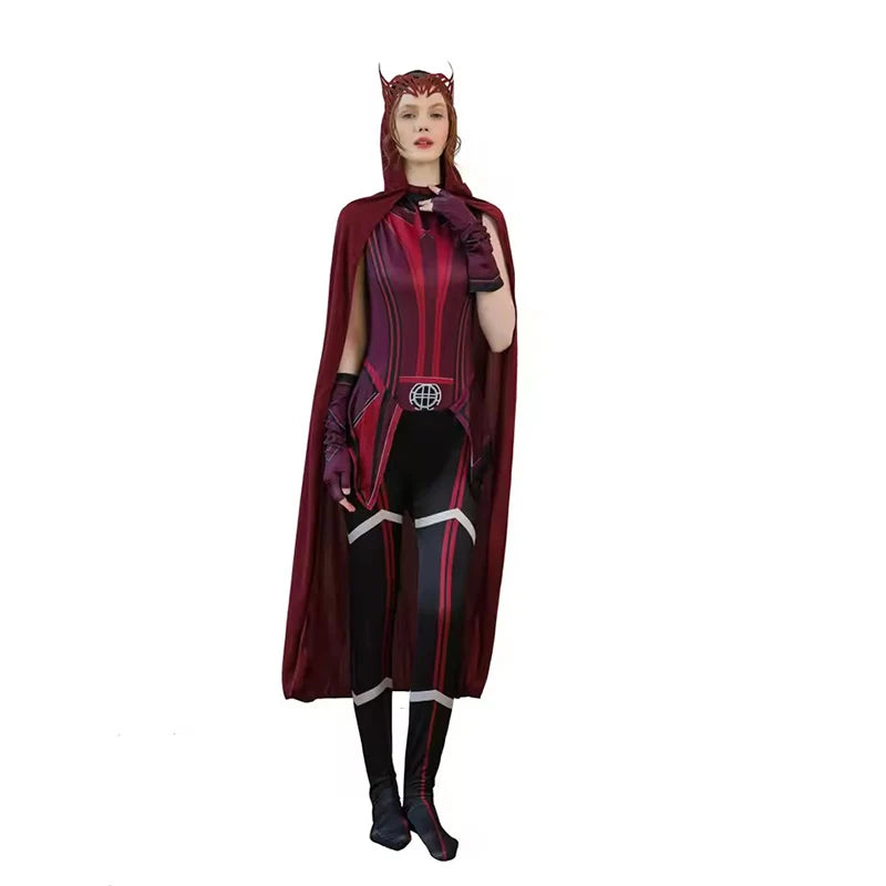 Scarlet Witch Cosplay Costume | Headpiece, Cloak & Pants Set Cosplay Costumes - The Eezee Shop
