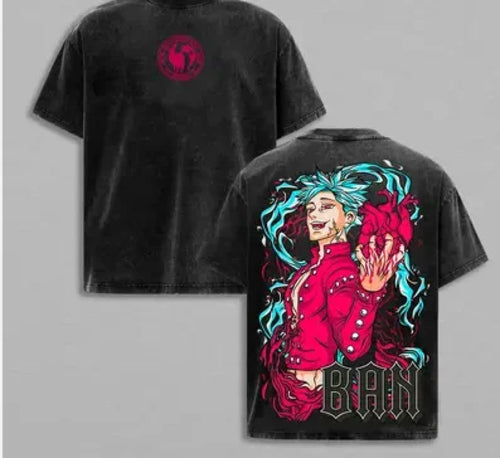 The Seven Deadly Sins Escanor Manga T-shirt Vintage Washed T Shirt Men's Unisex Clothes Short Sleeve Pure Cotton Tees Tops Anime Tshirts - The Eezee Shop