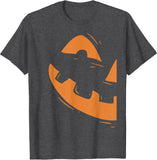 Pumpkin Face Matching Couple T-Shirt | Halloween Couples Tee Graphic Tees - The Eezee Shop