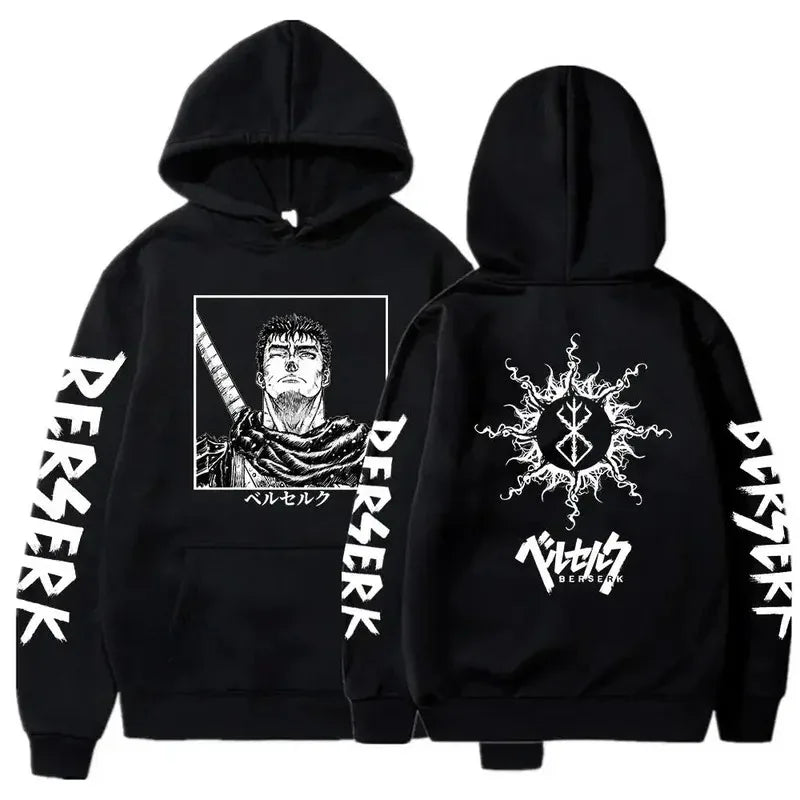Berserk Guts Fleece Hoodie | Graphic Manga Sweatshirt Hoodies & Sweatshirts - The Eezee Shop