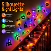 LED Bat & Ghost Wall Light Decals | Flickering Halloween Set Halloween Lights - The Eezee Shop