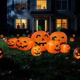 7.5ft Inflatable Pumpkin Patch | 7 Jack-O-Lantern LED Yard Decor Outdoor Halloween Decorations - The Eezee Shop