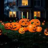 7.5ft Inflatable Pumpkin Patch | 7 Jack-O-Lantern LED Yard Decor Outdoor Halloween Decorations - The Eezee Shop