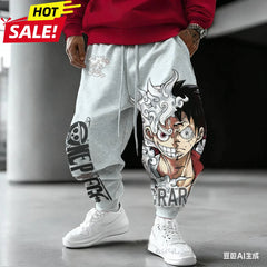 Luffy Gear 5 Anime One Piece Harajuku Men's Winter Cotton Pants Streetwear Women's Casual Cuffed Joggers Unisex Sweatpants Y2K Joggers - The Eezee Shop