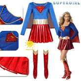 Supergirl Cosplay Costume Dress | Kara Zor-El Suit with Boot Covers Cosplay Costumes - The Eezee Shop