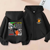 Pochita Washed Zip-Up Hoodie | Chainsaw Man Retro Jacket Hoodies & Sweatshirts - The Eezee Shop