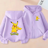 Kids Pikachu Zip-Up Sweatshirt | Pokemon Hooded Jacket 3-12Y Hoodies & Sweatshirts - The Eezee Shop
