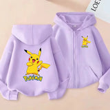 Kids Pikachu Zip-Up Sweatshirt | Pokemon Hooded Jacket 3-12Y Hoodies & Sweatshirts - The Eezee Shop