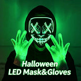 LED Purge Mask & Fiber Optic Gloves | Glow Halloween Costume Set Halloween Masks - The Eezee Shop