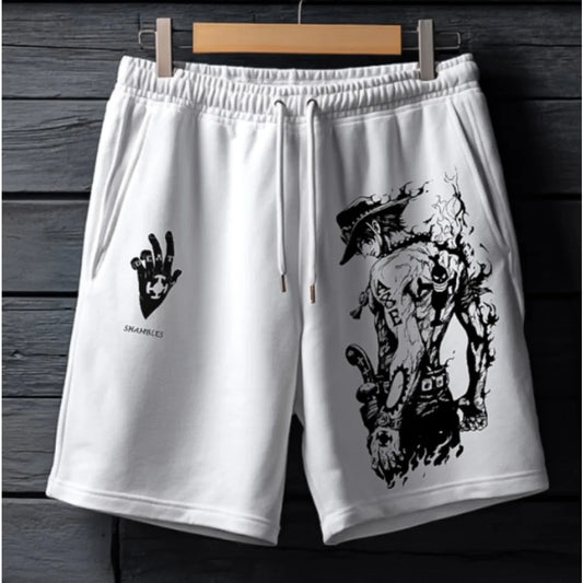 Luffy One Piece Graphic Printed Cotton Shorts for Men & Women Performance shorts - The Eezee Shop