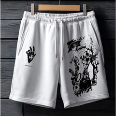 Luffy One Piece Graphic Printed Cotton Shorts Anime Streetwear Loungewear for Men & Women