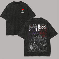 Naruto Itachi Sasuke T Shirt Brothers Uchiha Sharingan Vintage Acid Wash Streetwear Oversized Retro Anime Men Tees Clothing Anime Tshirts - The Eezee Shop