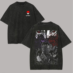 Naruto Itachi Sasuke T Shirt Brothers Uchiha Sharingan Vintage Acid Wash Streetwear Oversized Retro Anime Men Tees Clothing Anime Tshirts - The Eezee Shop