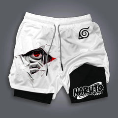 2026 Naruto Japanese Animation Peripheral Printing Double Shorts American Summer Men's Daily Loose Sports Breathable Pants Performance shorts - The Eezee Shop
