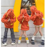Embroidered Pumpkin Lamb Fleece Hoodie | Oversized Couples Pullover Hoodies & Sweatshirts - The Eezee Shop