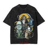 Monster Mash Dracula & Frankenstein T-Shirt | Vintage Oversized Tee Graphic Tees - The Eezee Shop