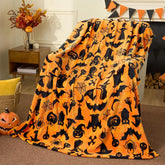 Bat, Pumpkin & Skull Throw Blanket | Lightweight Halloween Blanket Throw Blankets - The Eezee Shop